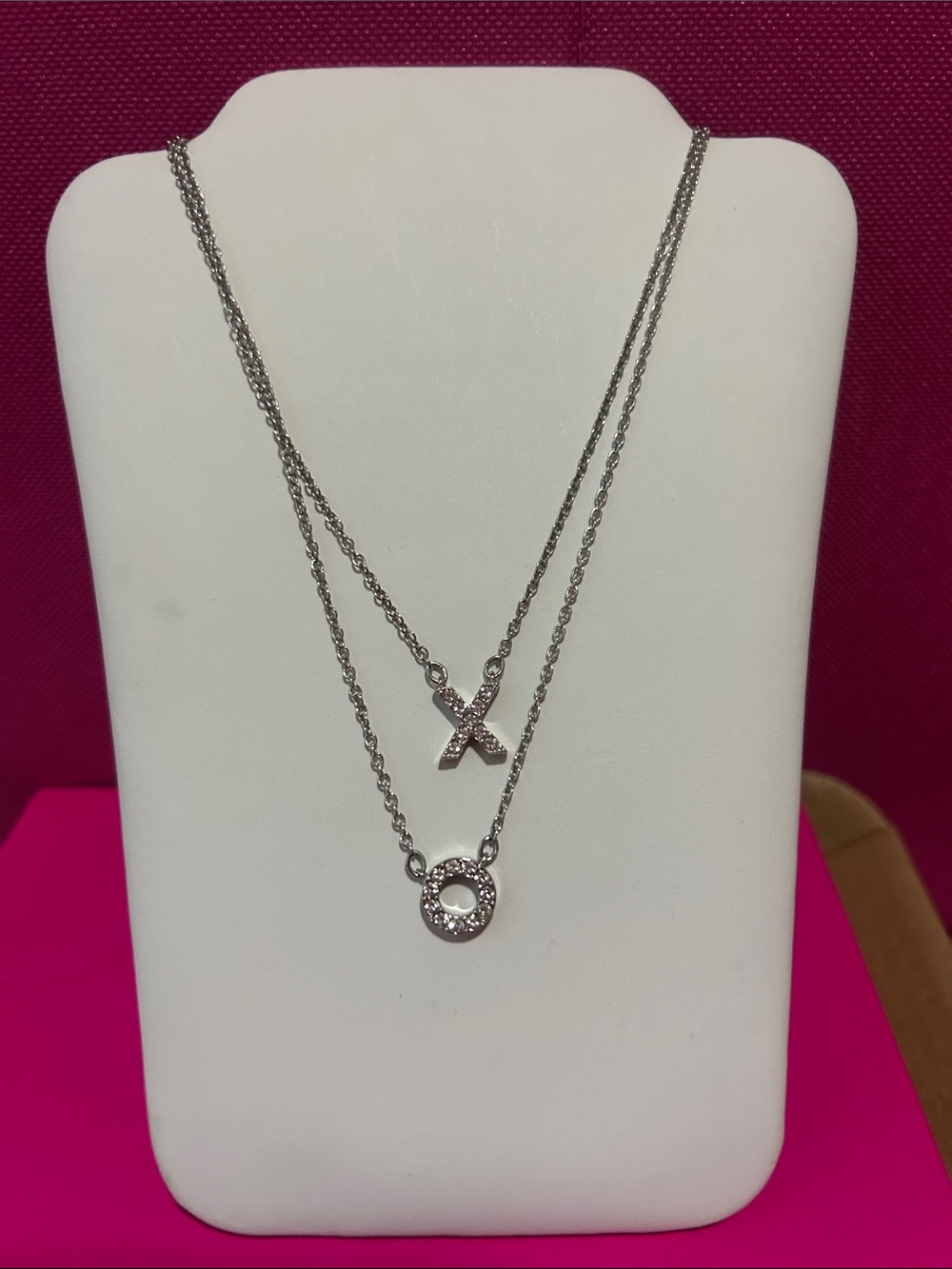 Touchstone Crystal by Swarovski XO Necklace - Sparkling Circle and X